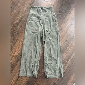 Lululemon Wide Leg Align Cropped Pants Army Green